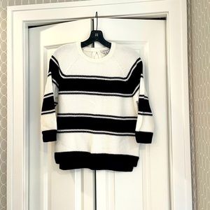 LK Bennett navy and white cotton sweater. Size S